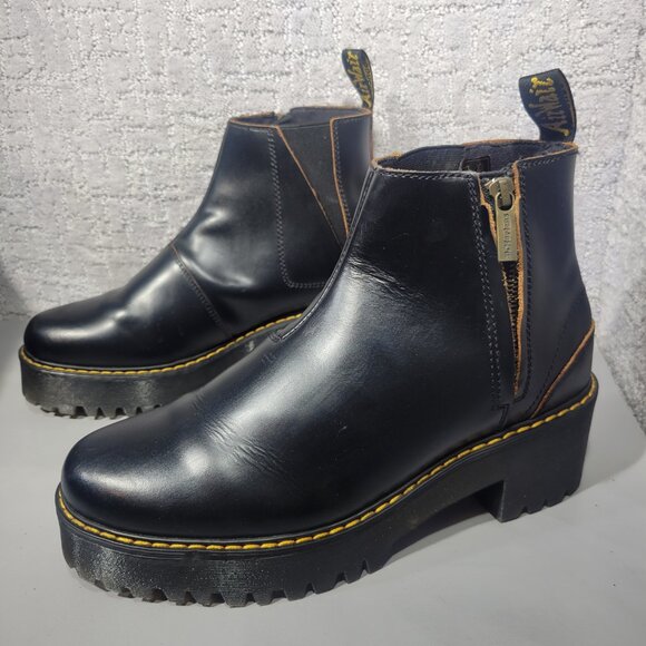 Dr Martens Rometty II Women's Size US 11 Black Leather Platform Chelsea Boots. - Picture 7 of 12